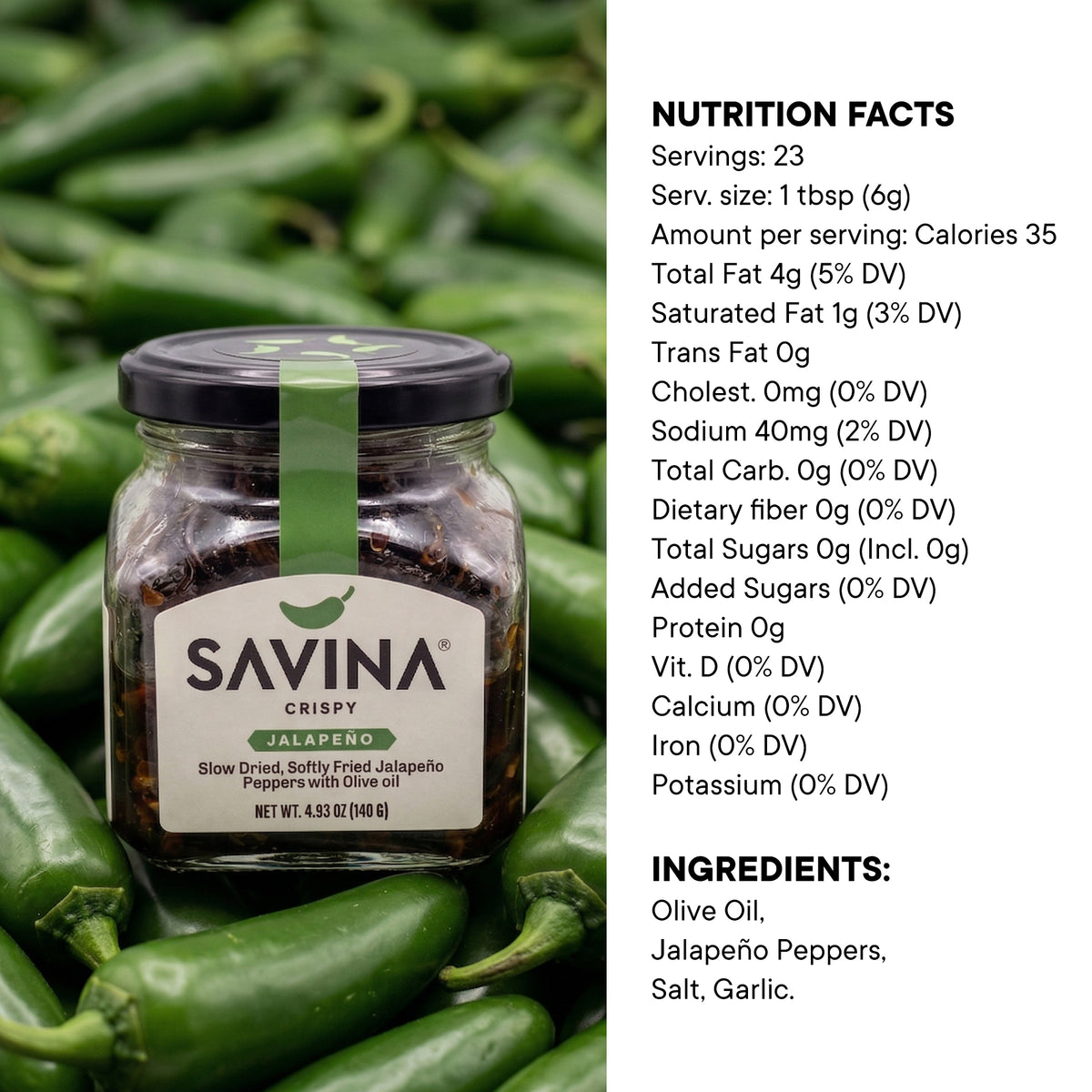 Savina Chiles Jalapeño Chile Crisp